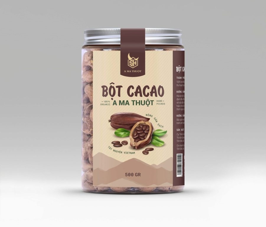 Xưởng in tem nhãn bột cacao Daklak giá rẻ tặng kèm thiết kế