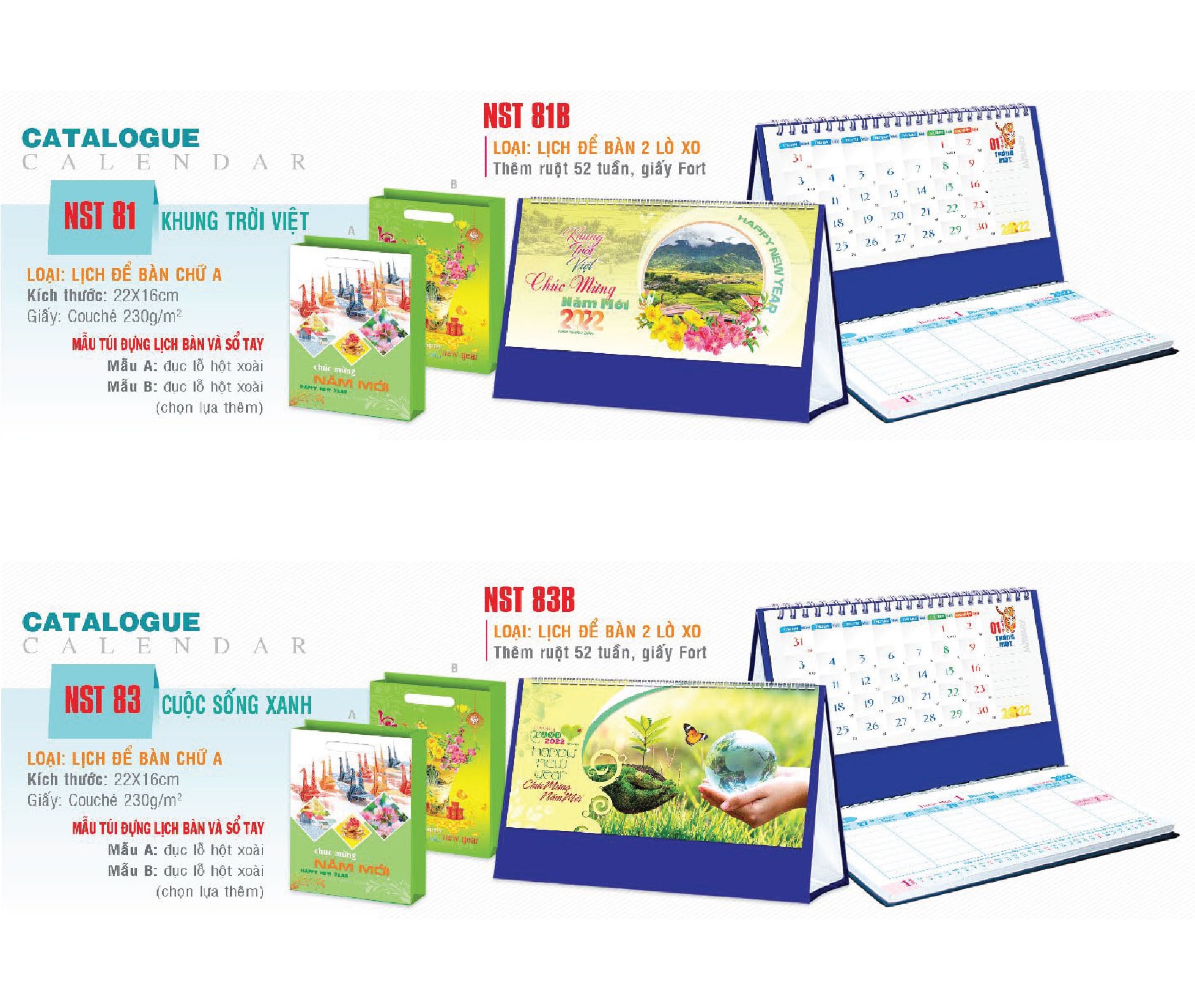 In lịch để bàn BMT sang trọng độc quyền miễn phí tư vấn thiết kế