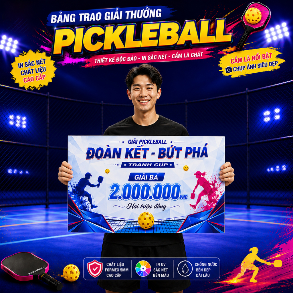 bảng trao giải Pickleball BMT Daklak